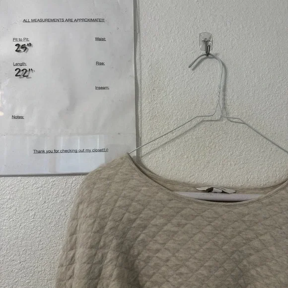 Banana Republic Womens XL Quilted Pullover Sweatshirt Oatmeal Beige Boat Neck - Picture 5 of 5